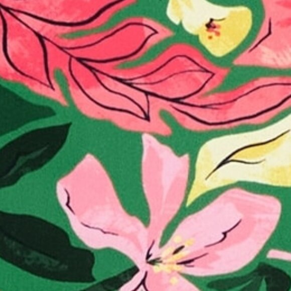 Matte High-Waisted Old Navy Bikini Swim Bottoms in Green Floral - Picture 2 of 2